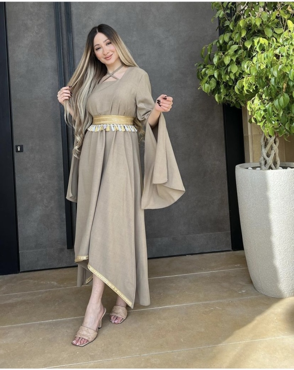 Long Sleeve Belted Jalabiya