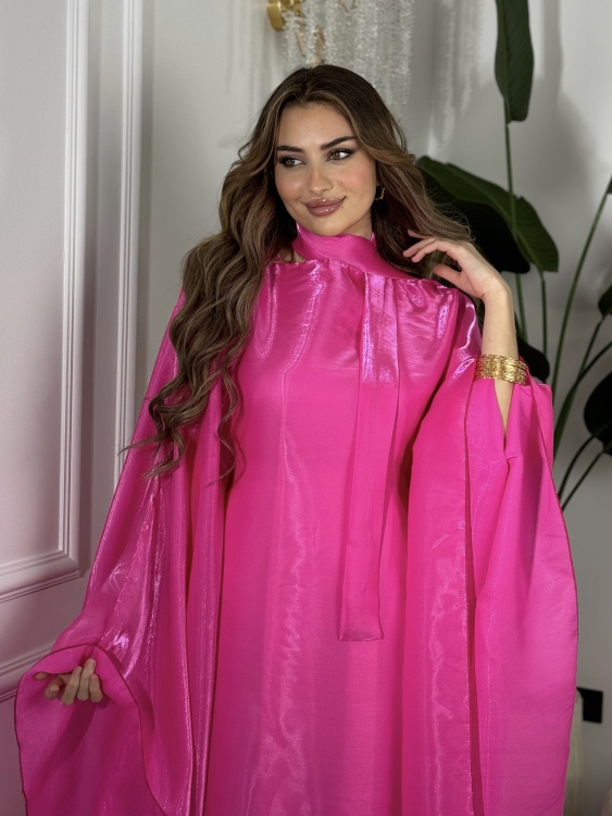 جلابية ملاك (pink)Batwing Sleeve Long Dress