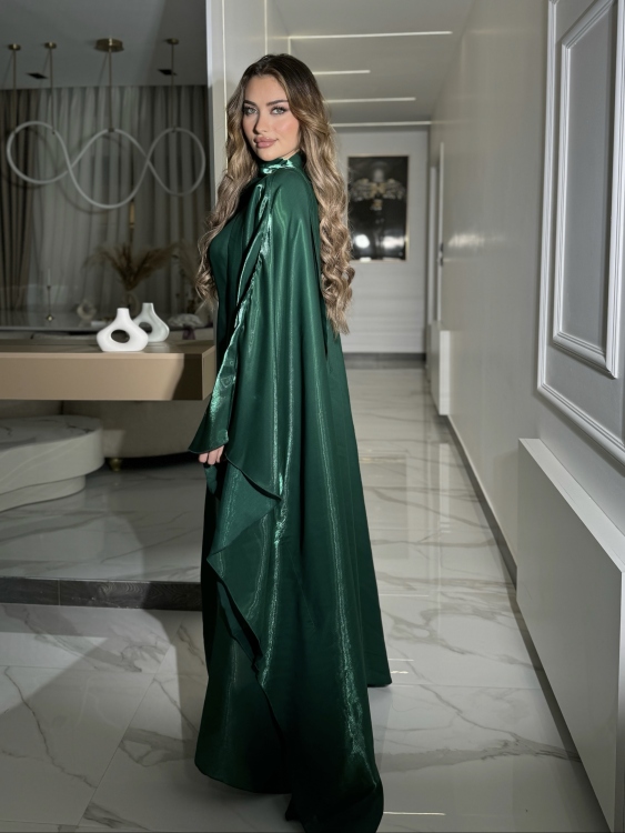 جلابية ملاك (green)Batwing Sleeve Long Dress