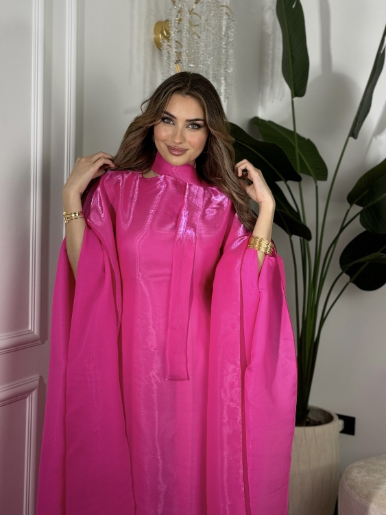 جلابية ملاك (pink)Batwing Sleeve Long Dress