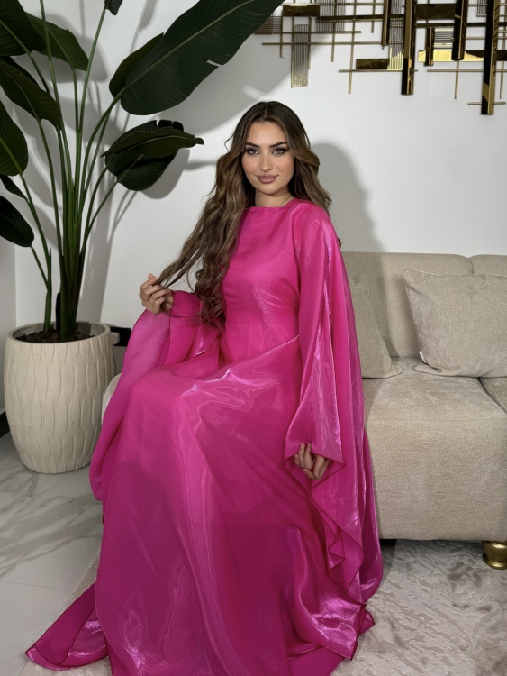 جلابية ملاك (pink)Batwing Sleeve Long Dress