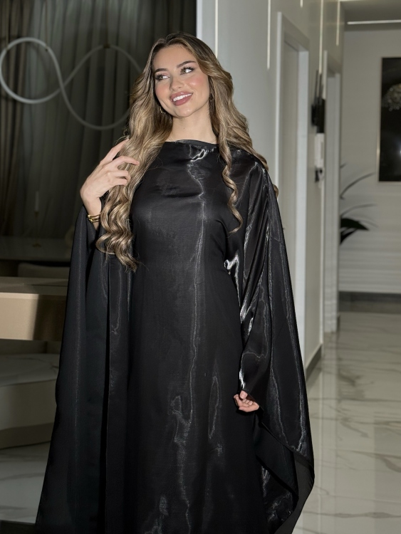 جلابية ملاك (black)Batwing Sleeve Long Dress