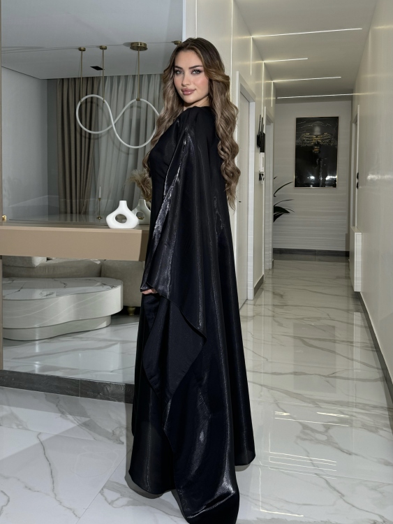 جلابية ملاك (black)Batwing Sleeve Long Dress