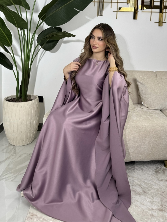 جلابية ملاك (حجز) (purple)Batwing Sleeve Long Dress