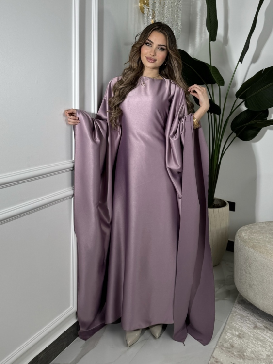 جلابية ملاك (حجز) (purple)Batwing Sleeve Long Dress