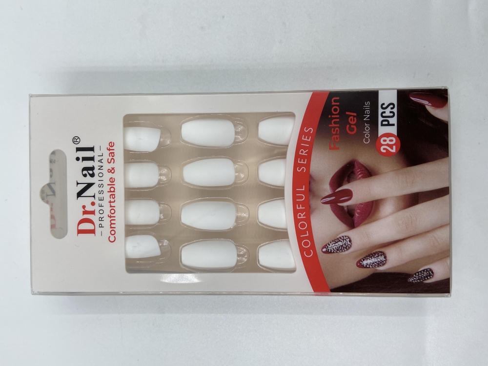 Dr.Nail -اظافر تركيب لون ابيض مطفي