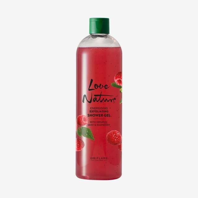 41496 Love nuture Exfoliating Shower Gel with Organic Mint & Raspberry  500 ml
