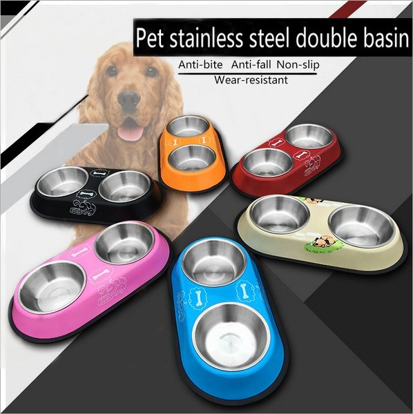 Stainless Steel Pet Double Bowl