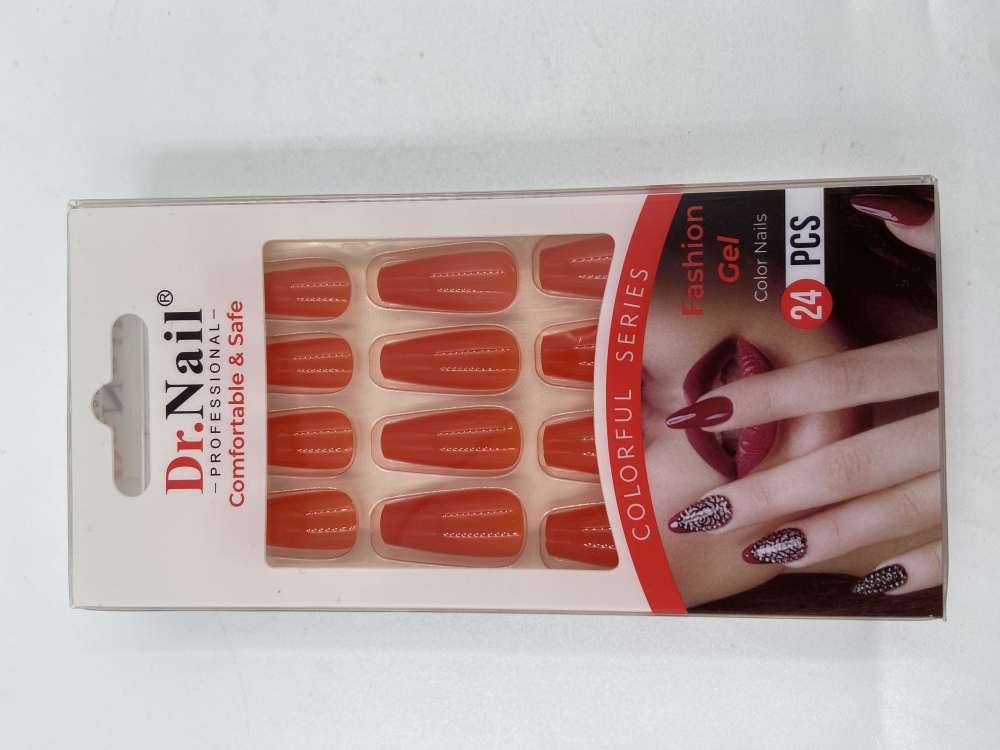 ‏Dr.Nail - اظافر تركيب لون احمر ناري