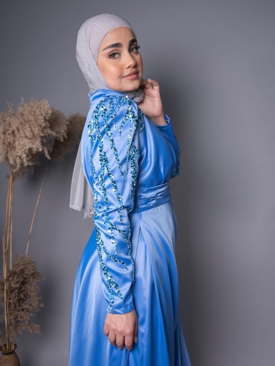 فستان تركي ازرق