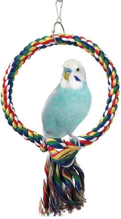 Bird Rope Swing Colorful Perch Climbing Toy