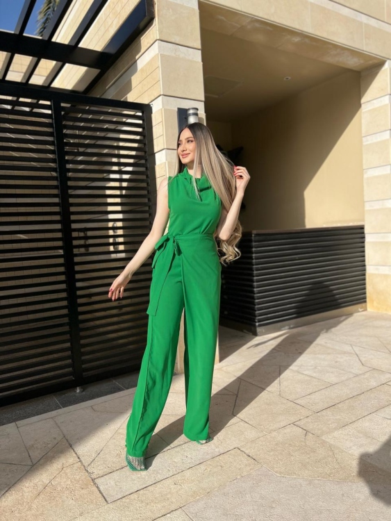 Wrap Tie Side Solid Jumpsuit