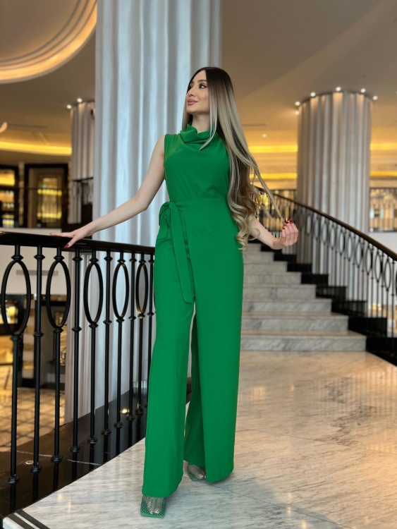 Wrap Tie Side Solid Jumpsuit