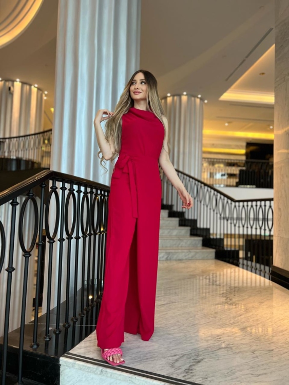 Wrap Tie Side Solid Jumpsuit