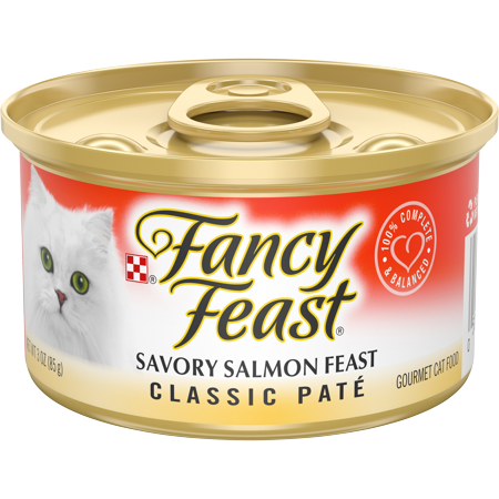 fancy feast cat wet food with savory salmon