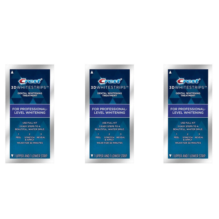 لاصقات كرست لتبيض الأسنان (نصف ساعه)crest 3d white strips professional effects