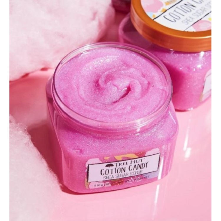 Tree Hut  Cotton Candy Shea Sugar Scrub مقشر الجسم برائحة قطن كاندي