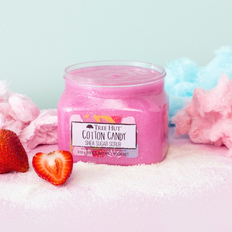 Tree Hut  Cotton Candy Shea Sugar Scrub مقشر الجسم برائحة قطن كاندي