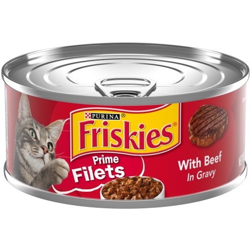 Friskies wet food in gravy with beef (filets)