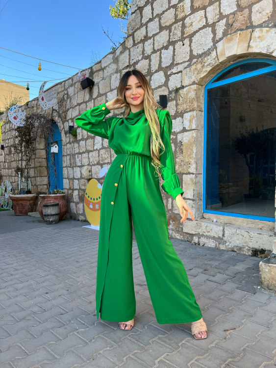 Padded Shoulder Jumpsuit