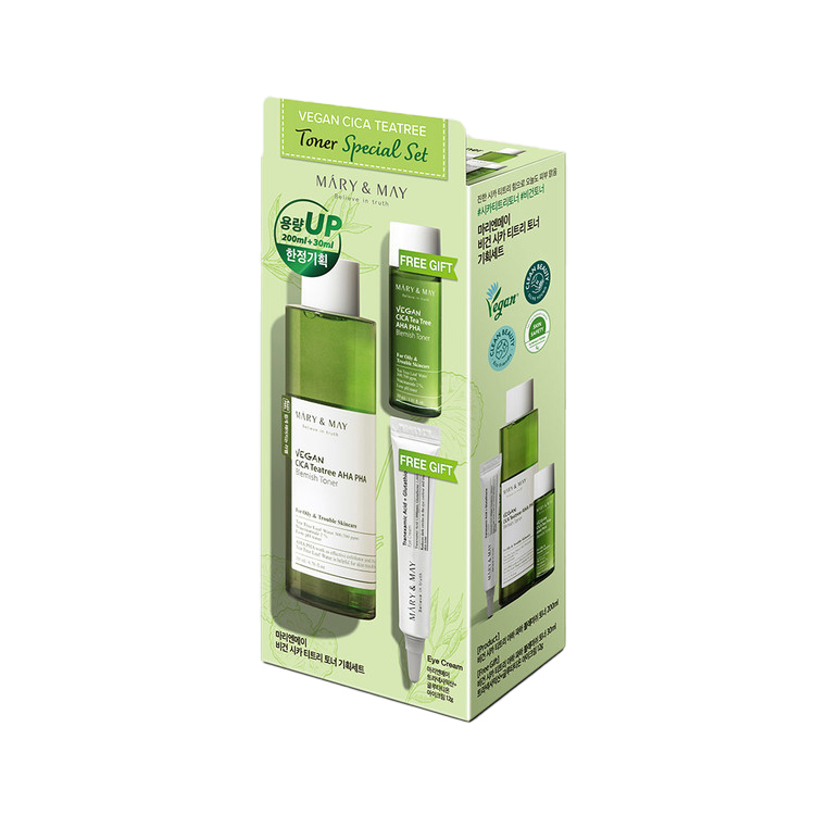 Mary&May, Vegan CICA Tea Tree Toner Special Set