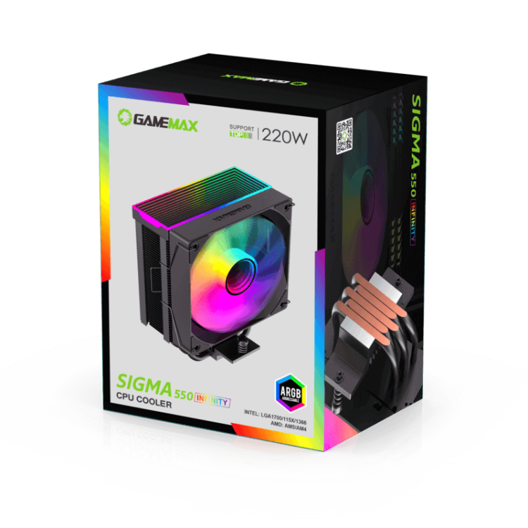 GAMEMAX SIGMA 550 INFINITY BK CPU COOLER FAN