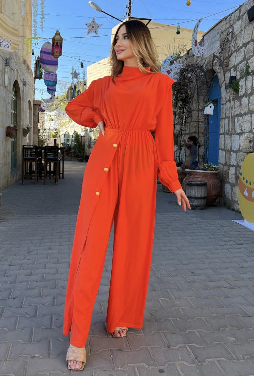 Padded Shoulder Jumpsuit