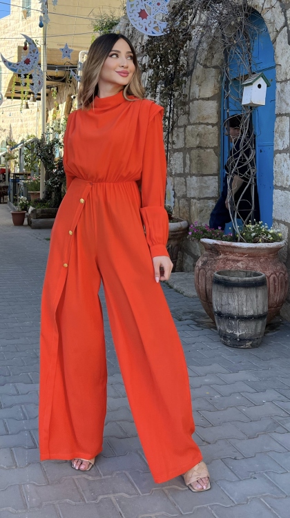 Padded Shoulder Jumpsuit