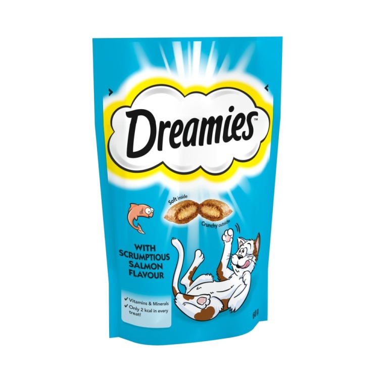 dreamies cat treat with salmon flavor