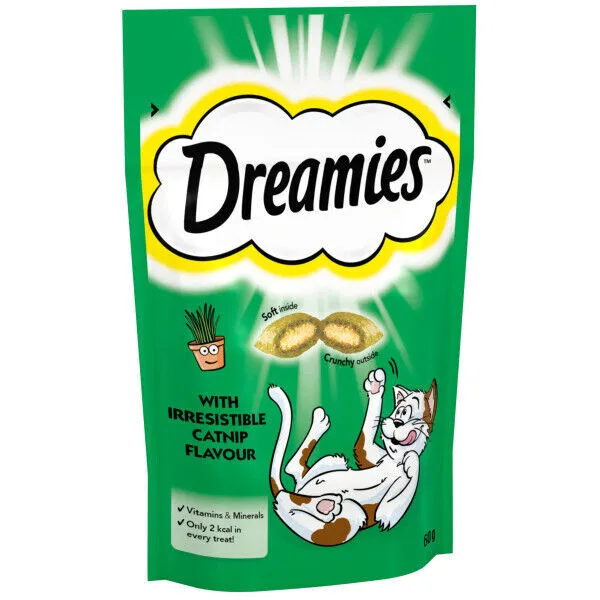 dreamies cat treat with catnip flavor