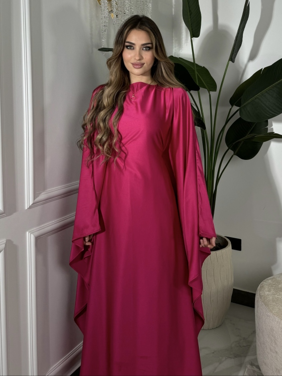 جلابية ملاك (fushia)( )Batwing Sleeve Long Dress