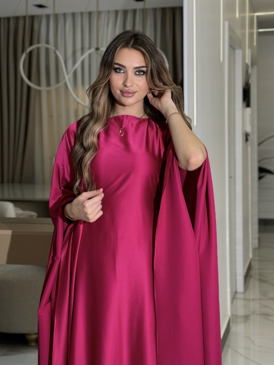 جلابية ملاك (fushia)( )Batwing Sleeve Long Dress