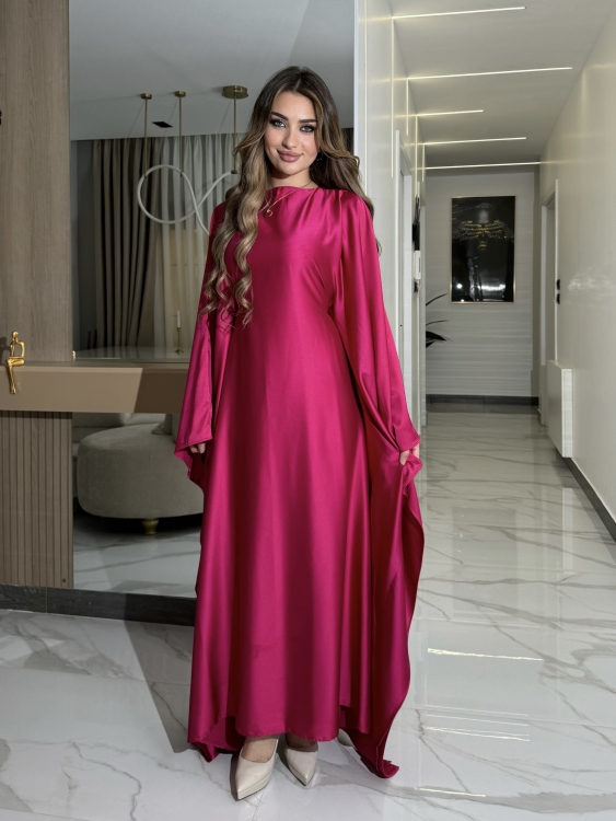 جلابية ملاك (fushia)( )Batwing Sleeve Long Dress