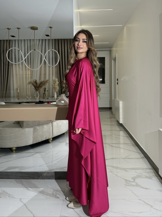 جلابية ملاك (fushia)( )Batwing Sleeve Long Dress