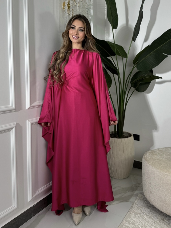 جلابية ملاك (fushia)( )Batwing Sleeve Long Dress