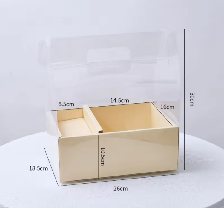 علبه شفاف 26×18 لون اصفر 