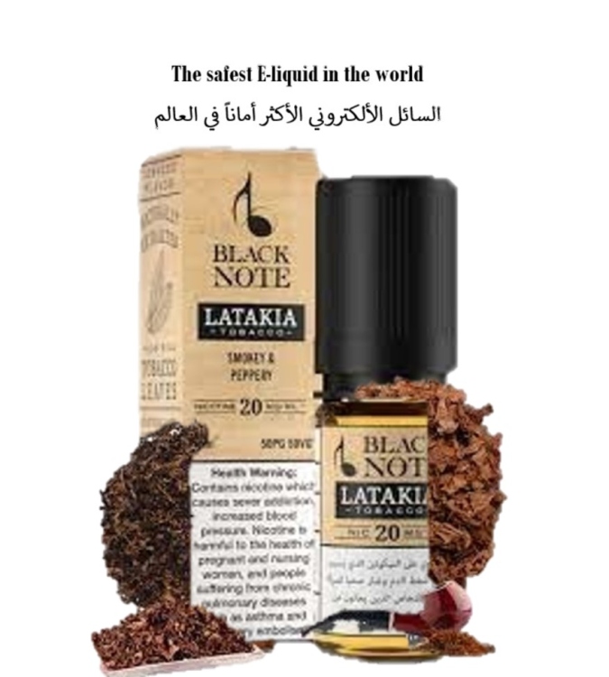 Black Note Latakia Tobacco / Rich, Intense Smoky-Peppery Tobacco, Vape Juice/The safest E-liquid in the world