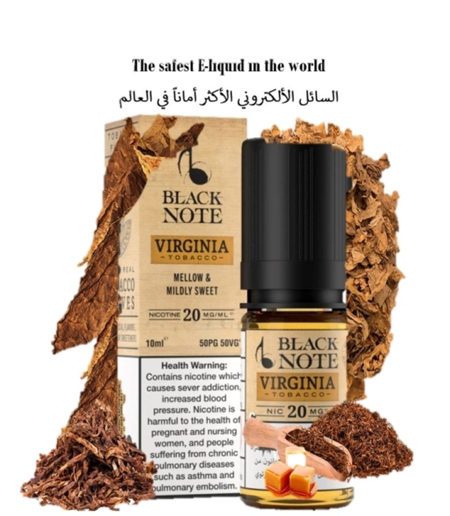 Black Note Virginia Tobacco/ Mellow & Mildly Sweet/ Vape Juice / The safest E-liquid in the world