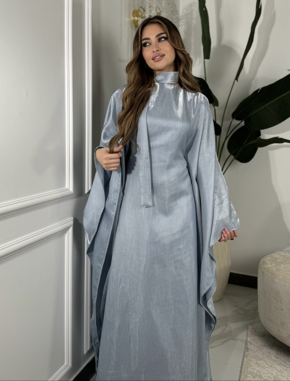 جلابية ملاك (ازرق)Batwing Sleeve Long Dress