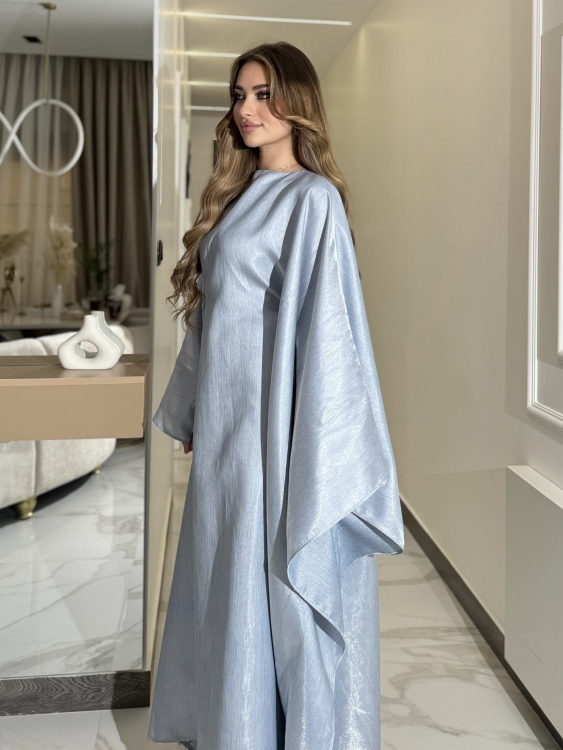 جلابية ملاك (ازرق)Batwing Sleeve Long Dress