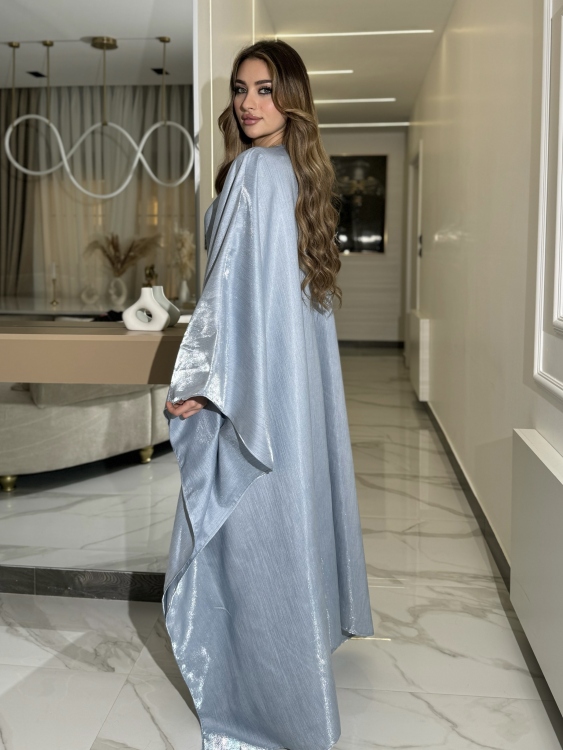 جلابية ملاك (ازرق)Batwing Sleeve Long Dress