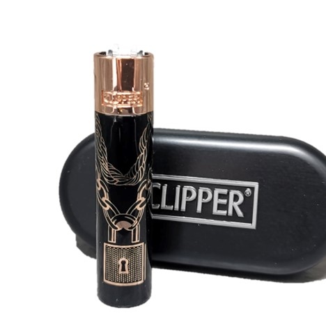 CLIPPER Metal  Reusable Lighter "Bling Chains Edition" - Assorted Colors 
