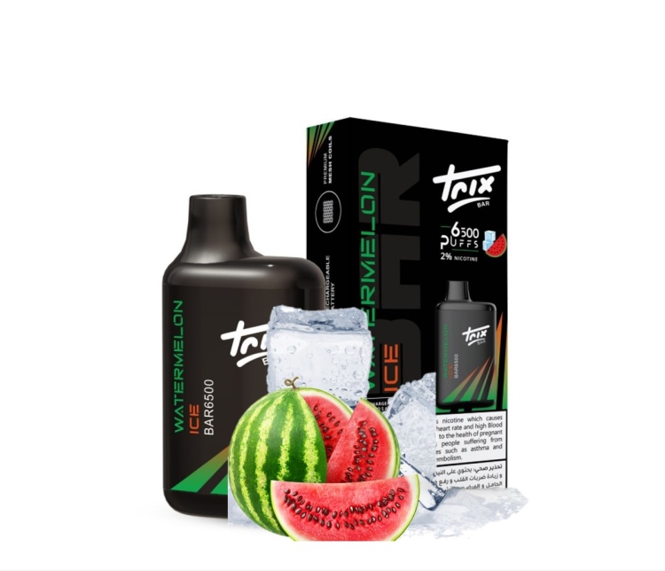 Trix Bar Watermelon Ice,  6500 Puffs, Rechargeable, Disposable Vape