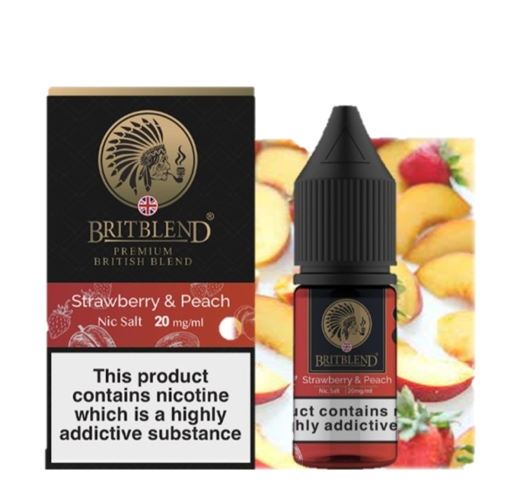 BRITBLEND Strawberry & Peach SaltNic Vape Juice