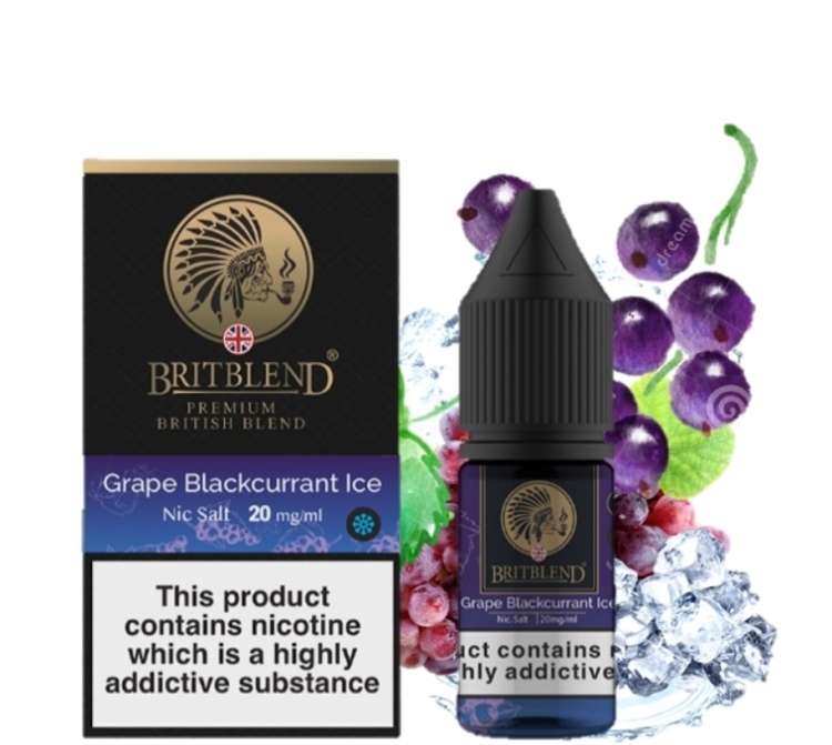 BRITBLEND Grape Blackcurrant Ice SaltNic Vape Juice -Premium British Blend-