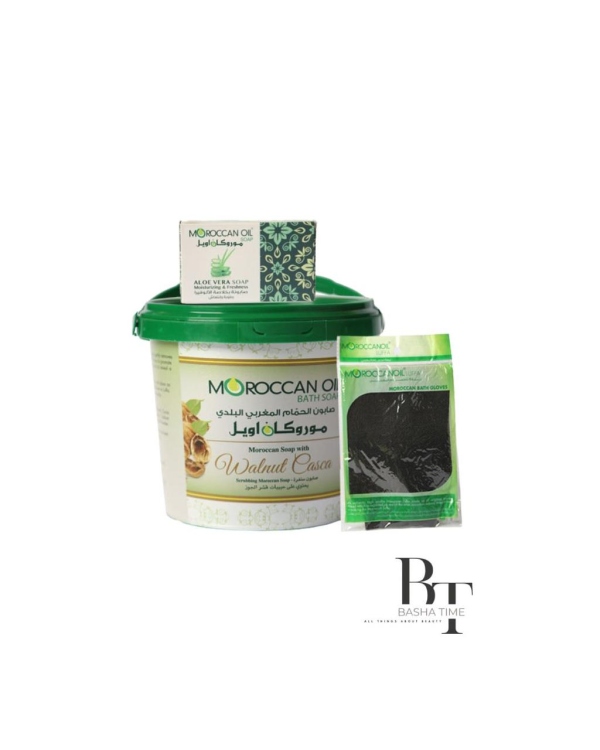 Moroccan Bath Soap With Walnut + Loofah + Soap
