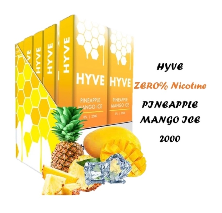 HYVE Zero Nicotine Pineapple Mango Ice  2000 Puffs Disposable Vape