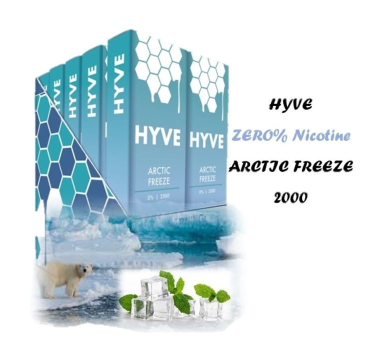 HYVE Zero Nicotine Artic Freeze  2000 Puffs Disposable Vape