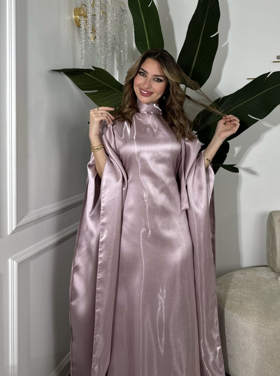 جلابية ملاك( زهري)Batwing Sleeve Long Dress