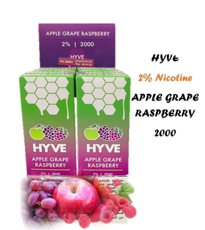 HYVE Apple Grape Raspberry 2000 Puffs 2% NIC Disposable Vape